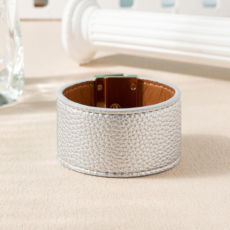 Rantanto Braid Leather Wrap Bracelet Trendy Stackable Crystal Cuff Boho Gold Heart Bracelet Jewelry Gift For Women - Image 5